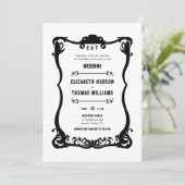 Invitation Pays Ouest noir blanc cadre Mariage officiel (Debout devant)