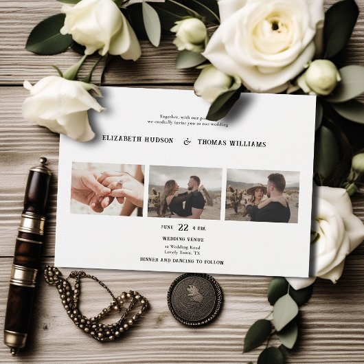 Invitation Pays Ouest Noir Blanc Formal Photos Mariage