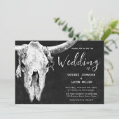 Invitation Pays Ouest Noir Et Blanc Rodéo Taureau (Debout devant)