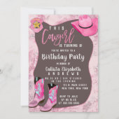 Invitation Pays Parties scintillant rose fille fille enfant a (Devant)