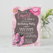 Invitation Pays Parties scintillant rose fille fille enfant a (Debout devant)