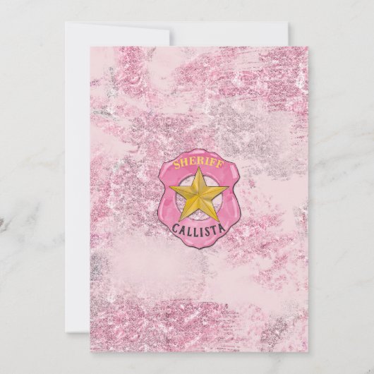 Invitation Pays Parties scintillant rose fille fille enfant a (Dos)