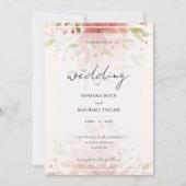 Invitation Pays romantique élégant Floral Terracotta Blush (Devant)