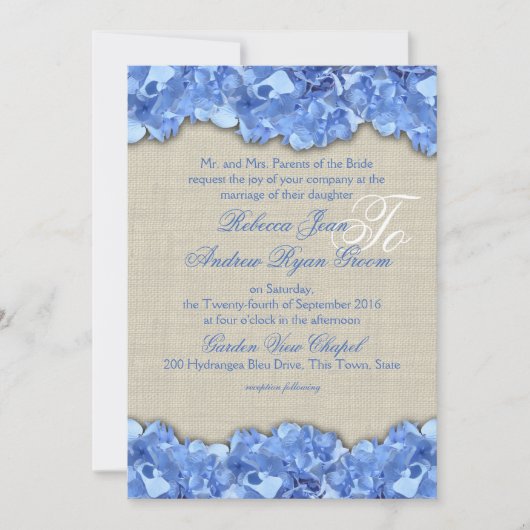 Invitation Pays Russe Bleu Hydrangea (Devant)