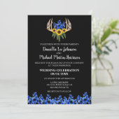 Invitation Pays Russe Floral Antlers Mariage (Debout devant)