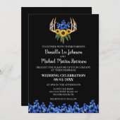 Invitation Pays Russe Floral Antlers Mariage (Devant / Derrière)