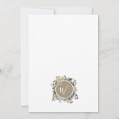 Invitation Pays Russe Floral Monogramme Mariage de couronne (Dos)