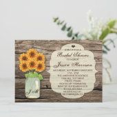 Invitation Pays Russe Sunflower Mason Jar Fête des mariées (Debout devant)