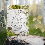 Invitation Pays Rustic Birch Tree Bark Mariage de automne<br><div class="desc">Invitation mariage de automne à l'écorce de bouleau rustique avec coeur rayé romantique gravé personnalisable paraphes de mariée et de mariée et l'écorce de bouleau mossy côté et côté arrière. Il s'agit d'une invitation idéale à la sculpture de bouleaux pour votre mariage boisé.</div>