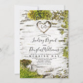 Invitation Pays Rustic Birch Tree Bark Mariage de automne (Devant)
