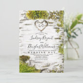 Invitation Pays Rustic Birch Tree Bark Mariage de automne (Debout devant)