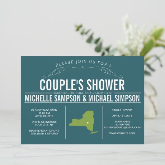 Invitation Pays Rustic State Couple's Shower (Debout devant)