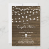 Invitation Pays Rustic String Lumières Couples Douche Invitat (Devant)