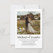 Invitation pays rustique 2 photos qr code rsvp mariage (Devant)