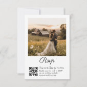 Invitation pays rustique 2 photos qr code rsvp mariage (Dos)