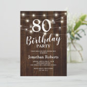 Invitation Pays rustique 80e fête d'anniversaire (Debout devant)