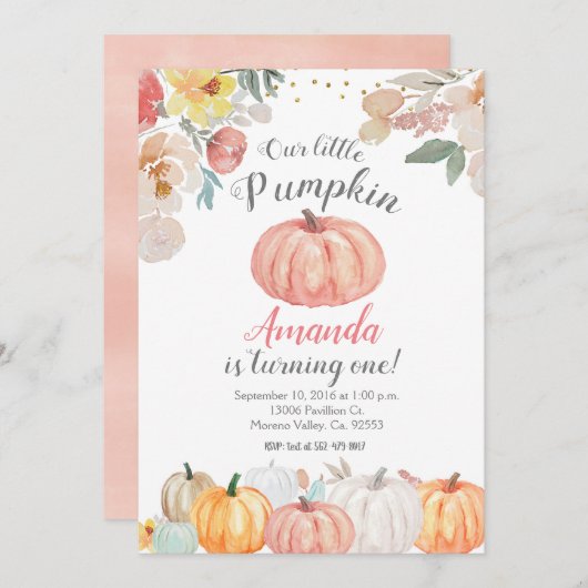 Invitation Pays rustique automne automne automne Fête d'anniv (Devant / Derrière)