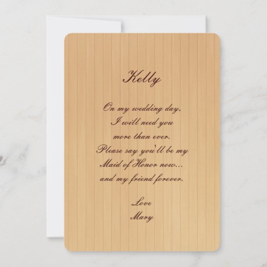 Invitation Pays Rustique Bleu Mason Jarres Maid Of Honor Card (Dos)