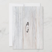 Invitation Pays rustique bois blanc jardin fleuri mariage (Dos)