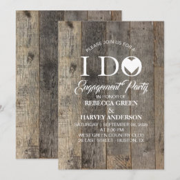 Invitation pays rustique bois d'écorce I DO
