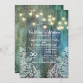 Invitation Pays rustique | Bois Vintage | BROWN (Devant / Derrière)