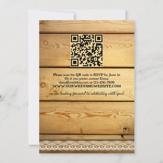 Invitation Pays rustique Chevaux de l'Ouest après Mariage (Dos)