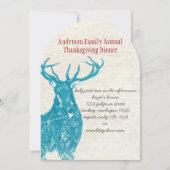 Invitation Pays rustique Dîner d'action de grâces de cerfs (Devant)