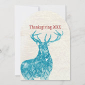 Invitation Pays rustique Dîner d'action de grâces de cerfs (Dos)