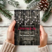 Invitation Pays rustique Feux de Noël Black Party