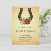 Invitation Pays rustique Floral Horseshoe Aqiqah (Debout devant)