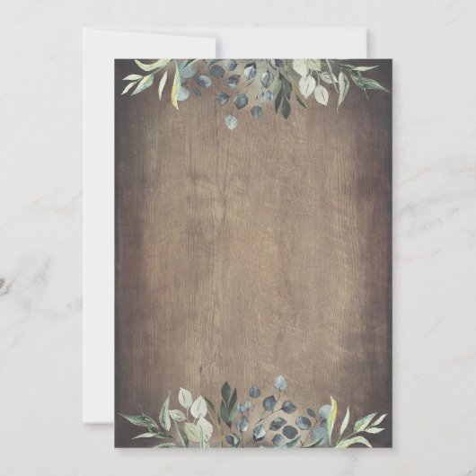 Invitation Pays rustique | Jardin naturel vert Baptême (Dos)