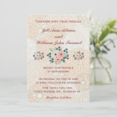 Invitation Pays Rustique Mariage Floral (Debout devant)