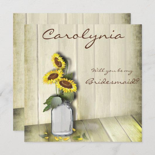 INVITATION PAYS RUSTIQUE MASON JAR AVEC DES SOUFFRES (Devant / Derrière)