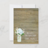 Invitation Pays rustique Mason Jar Blush Blue Hydrangeas (Devant)
