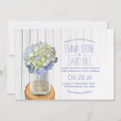 Invitation Pays Rustique Mason Jar & Hydrangea Mariage (Devant)