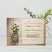 Invitation pays rustique mason jar répétition dîner invitatio (Debout devant)