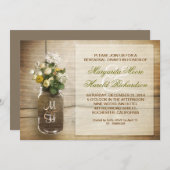 Invitation pays rustique mason jar répétition dîner invitatio (Devant / Derrière)