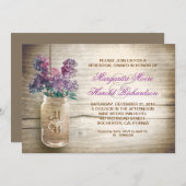 Invitation pays rustique mason jar répétition dîner invitatio (Devant / Derrière)