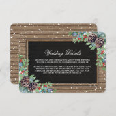 Invitation Pays rustique Noël hiver Détails du mariage (Devant / Derrière)