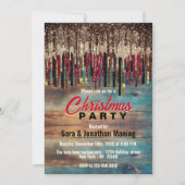 Invitation Pays rustique Noël Vacances rouge noir parties sci (Devant)