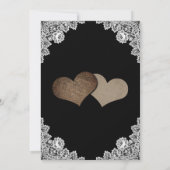 Invitation Pays rustique Noir Mariage romantique (Dos)