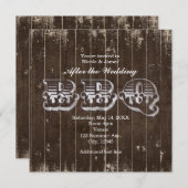 Invitation Pays Rustique Ouest après le barbecue Mariage (Devant / Derrière)