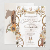 Invitation Pays rustique Ouest Sunflower Boho Sweet 16 (Devant / Derrière)