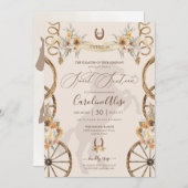 Invitation Pays rustique Ouest Sunflower Boho Sweet 16 Inv. (Devant / Derrière)