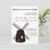 Invitation Pays rustique Pays Pays-Bas Windmill Mariage Invit (Debout devant)