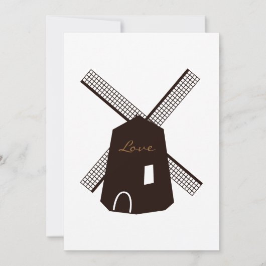 Invitation Pays rustique Pays Pays-Bas Windmill Mariage Invit (Dos)
