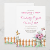 Invitation Pays rustique rural | Farmhouse Graduation Party (Devant / Derrière)