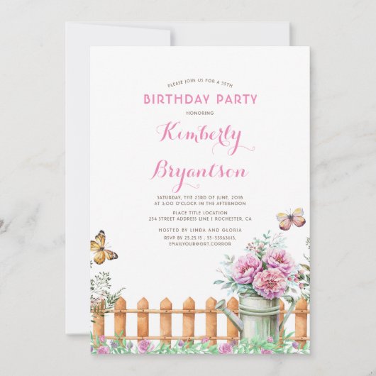 Invitation Pays rustique rural | Jardin fête d'anniversaire (Devant)