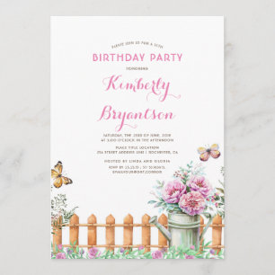 Invitation Pays rustique rural   Jardin fête d'anniversaire