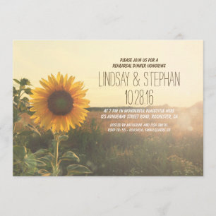 Invitation pays rustique tournesol répétition dîner invitatio